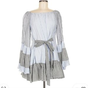 1st Sight Striped Off-Shoulder Top with Belt